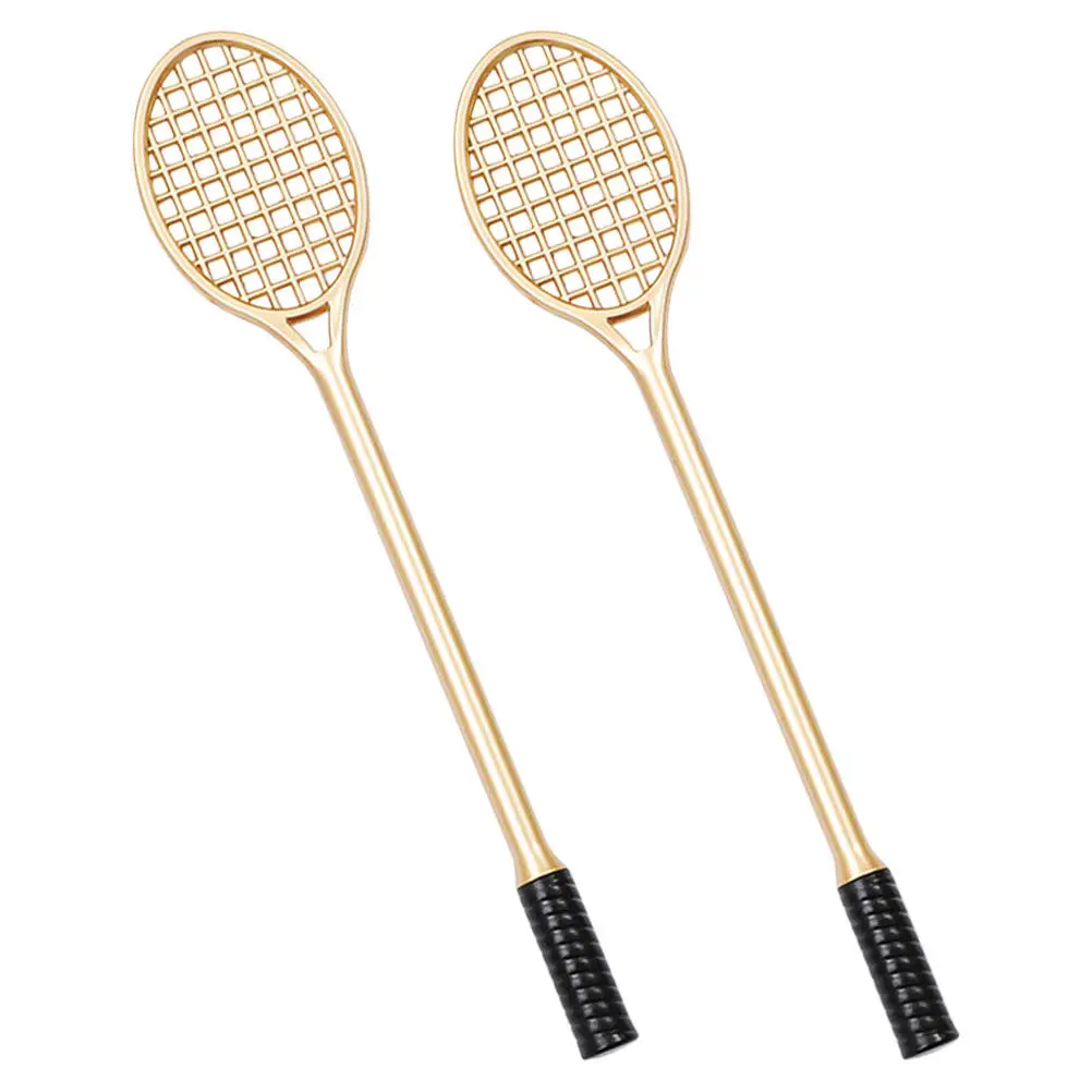 

2Pcs Tennis Racket Inspired Gel Pen Black Smooth Writing Fine Tip Pen for Students Professionals Birthday Christmas Party Favors