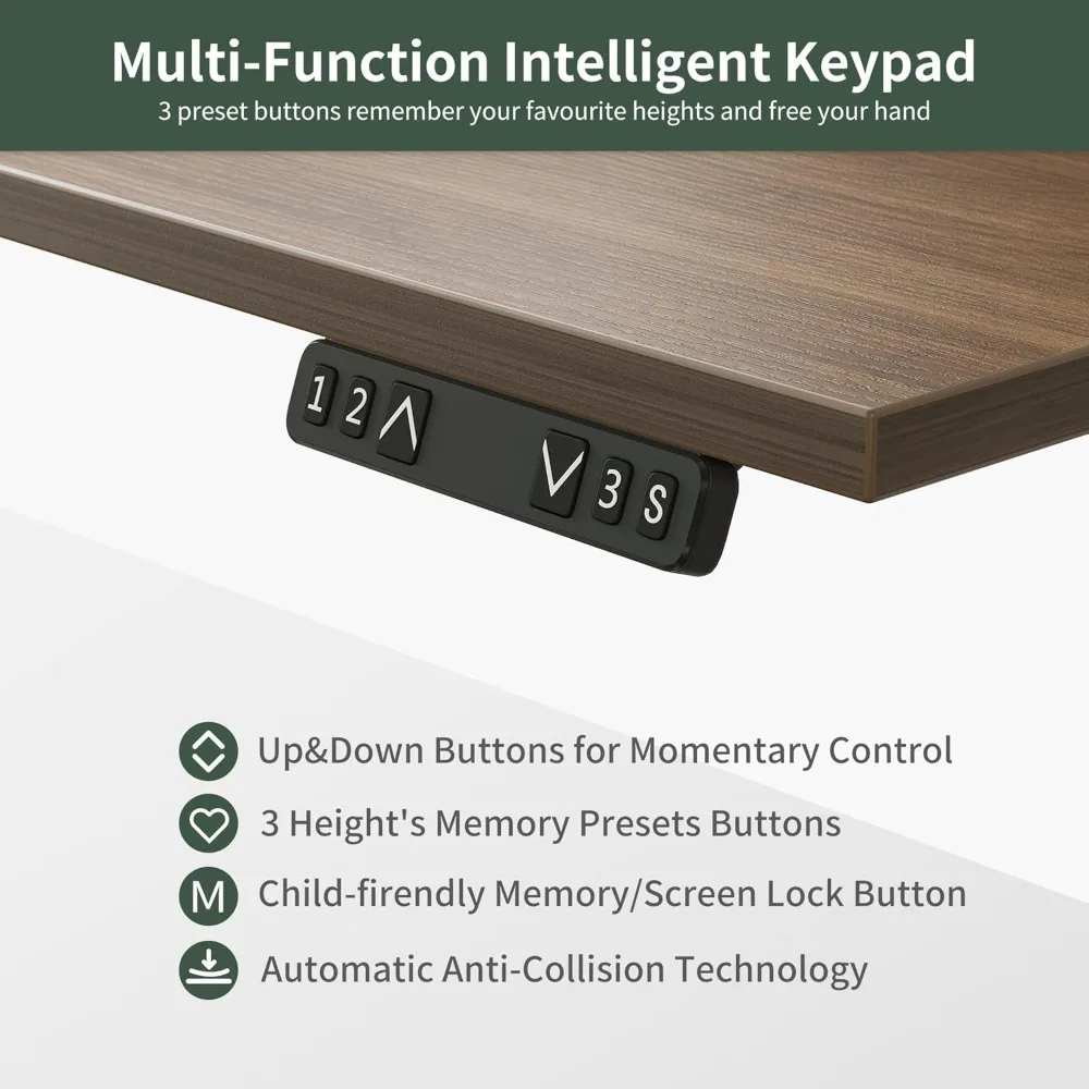 سعة تحميل 75 بوصة، 265 رطل، مكتب قائم على شكل حرف L مع أدراج، مكتب ألعاب كهربائي قائم قابل للعكس بارتفاع قابل للتعديل #5