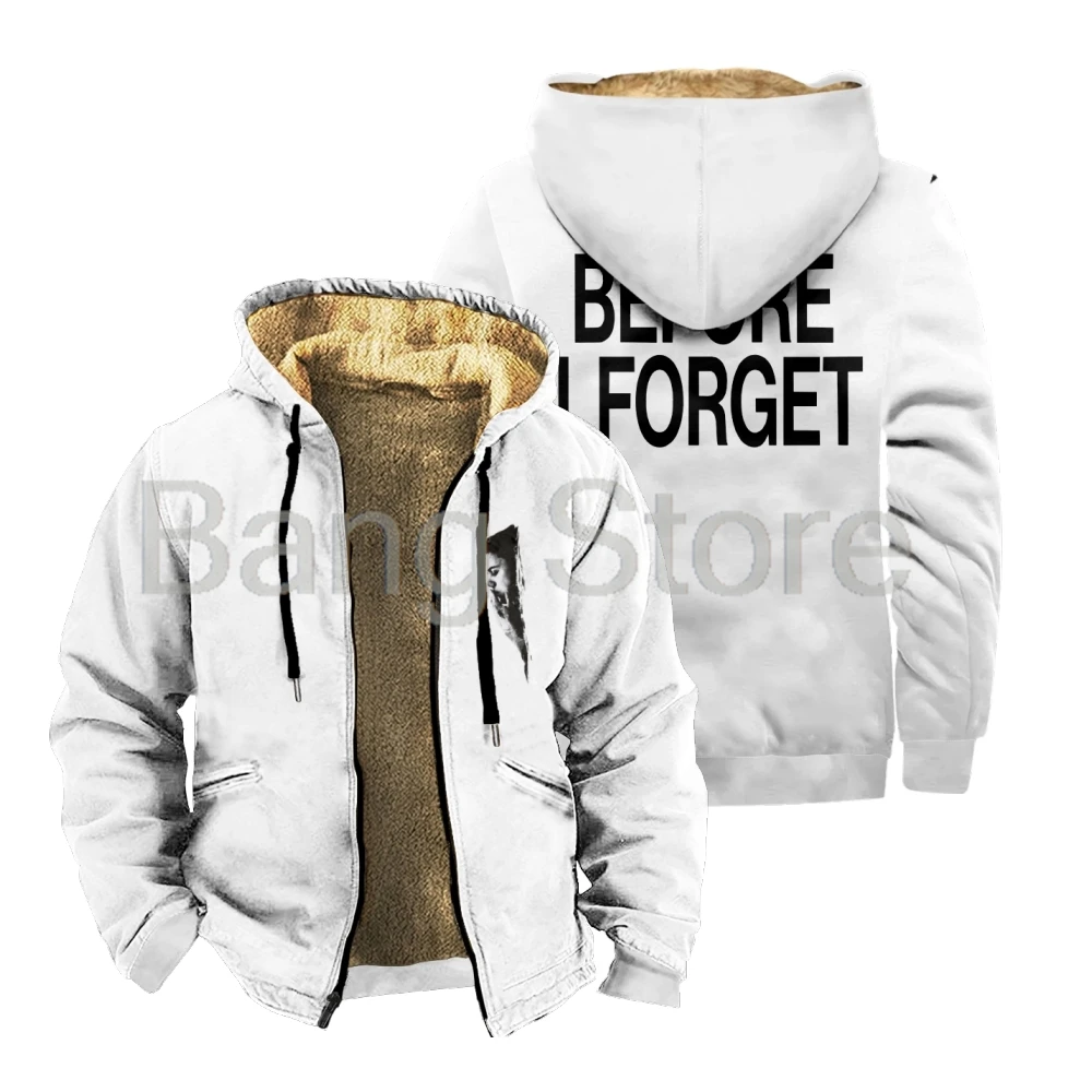 

The Kid LAROI Merch Before I Forget Zipper Jacket Women Men Long Sleeve Thickened Winter Parka Streetwear Coat