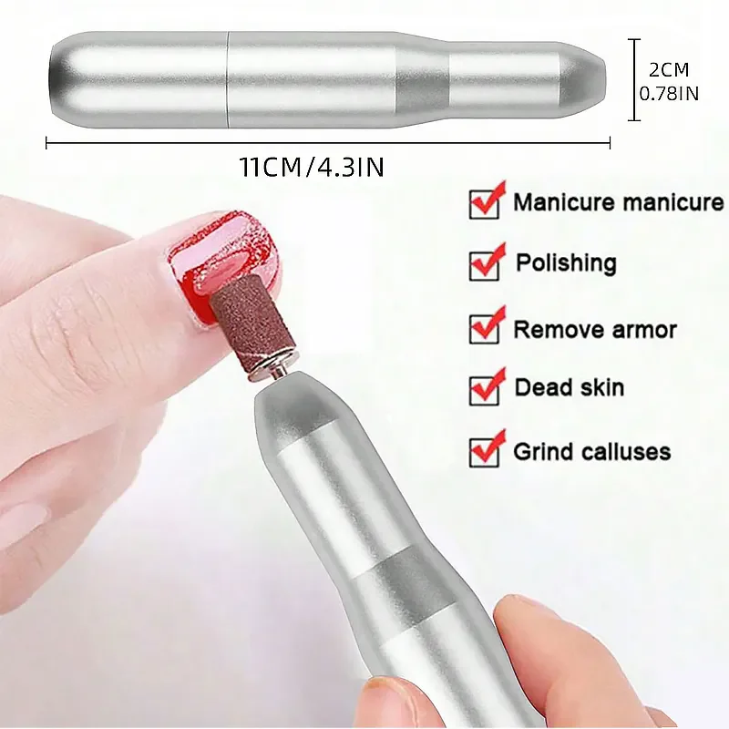 เครื่องเจาะเล็บไฟฟ้ามืออาชีพชุดเครื่องมือทำเล็บแบบพกพาลบผิวที่ตายแล้วสำหรับร้านทำเล็บที่บ้าน