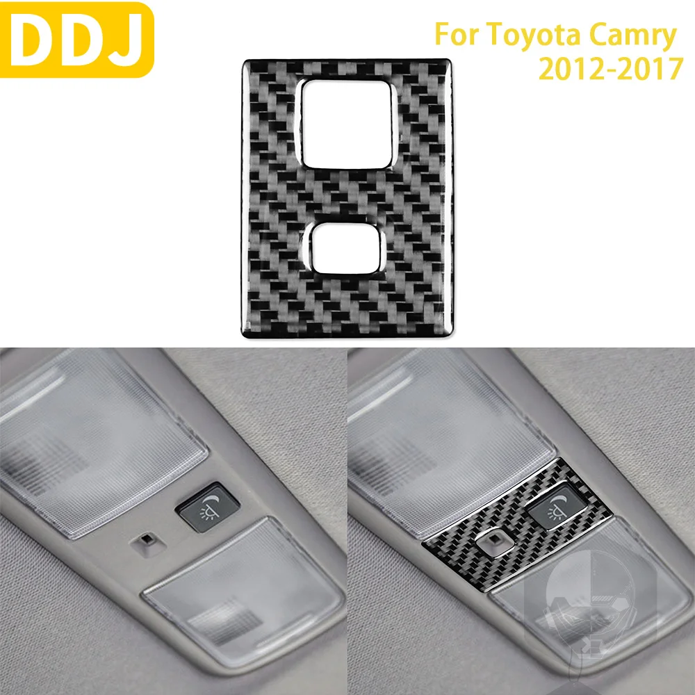 

For Toyota Camry 2012-2017 Asian Edition Car Accessories Carbon Fiber Interior Rear Reading Lamp Cover Trim Stickers Decoration