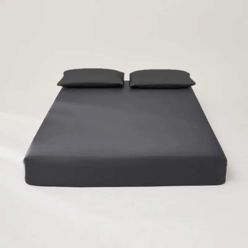 3pcs Fitted Sheet+Pillowcase Set Lyocell Silky Mattress Cover Summer Cooling Black Grey Bed Sheets For Home Hotel Drop Shipping
