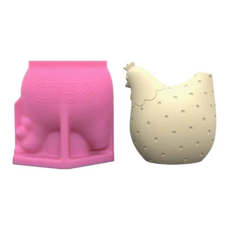 Portable Chicken Ornament Silicone Mold Feathered Home Decors Mould