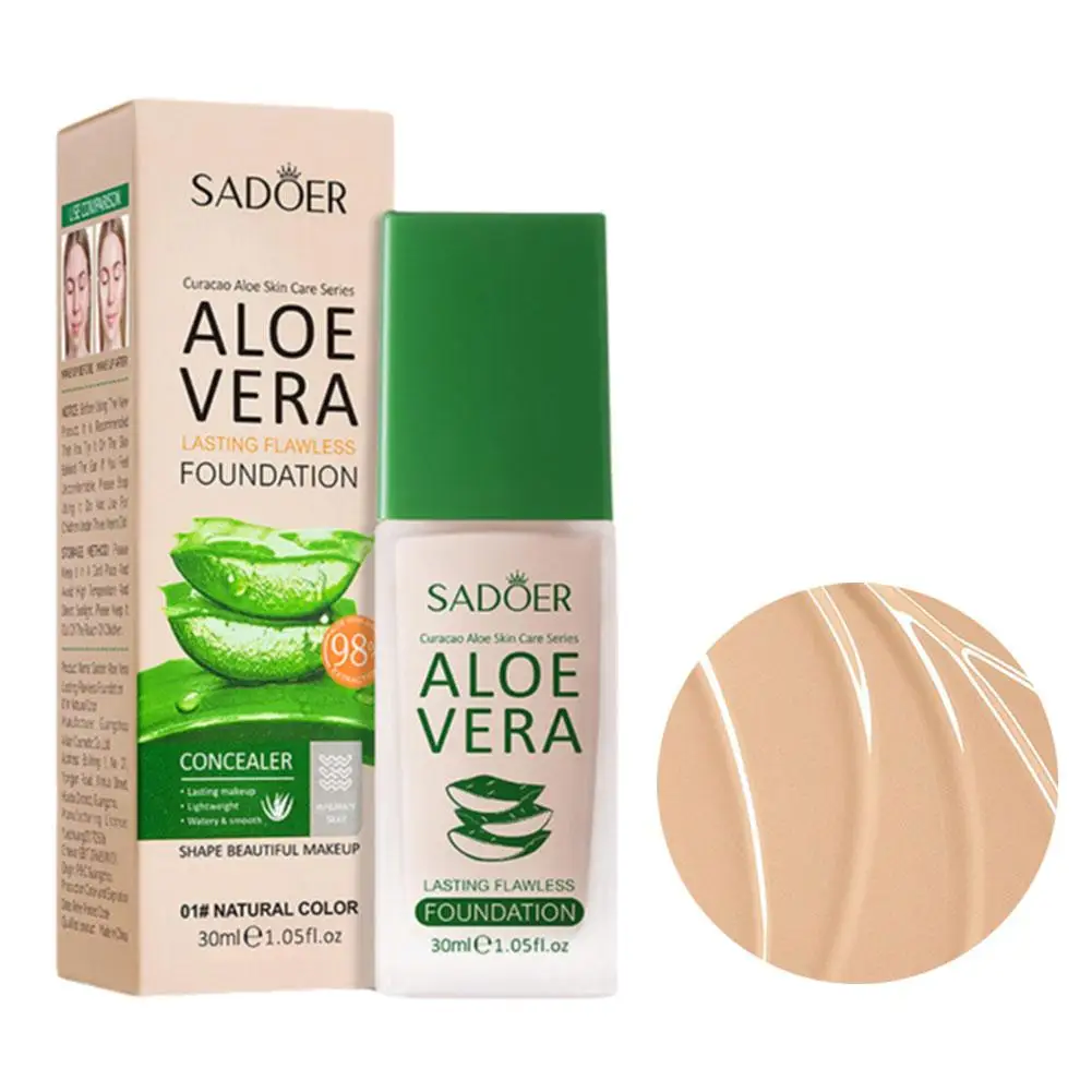 Aloe Vera Face Foundation Cream Bbcream Waterproof Lasting Concealer Coverage Base Full Professional Makeup Liquid A6i8