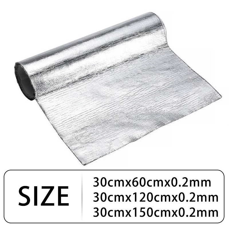 Car Heat Protection Film Fireproof Heat Insulation Mat Self-adhesive Aluminum Foil Glass Fiber High Temperature Resistant Cloth