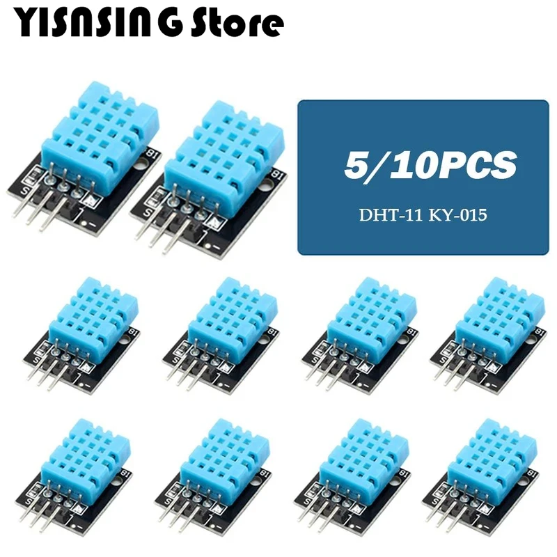 5/10 pçs inteligente 3pin KY-015 DHT-11 dht11 módulo sensor de temperatura e umidade relativa digital pcb para arduino diy starter kit