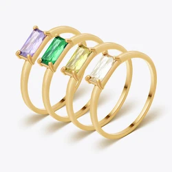 ENFASHION Anillos Multicolor Zircon Ring For Women's Stainless Steel 18K Plated Gold Rings Street Fashion Simple Jewerly R244226