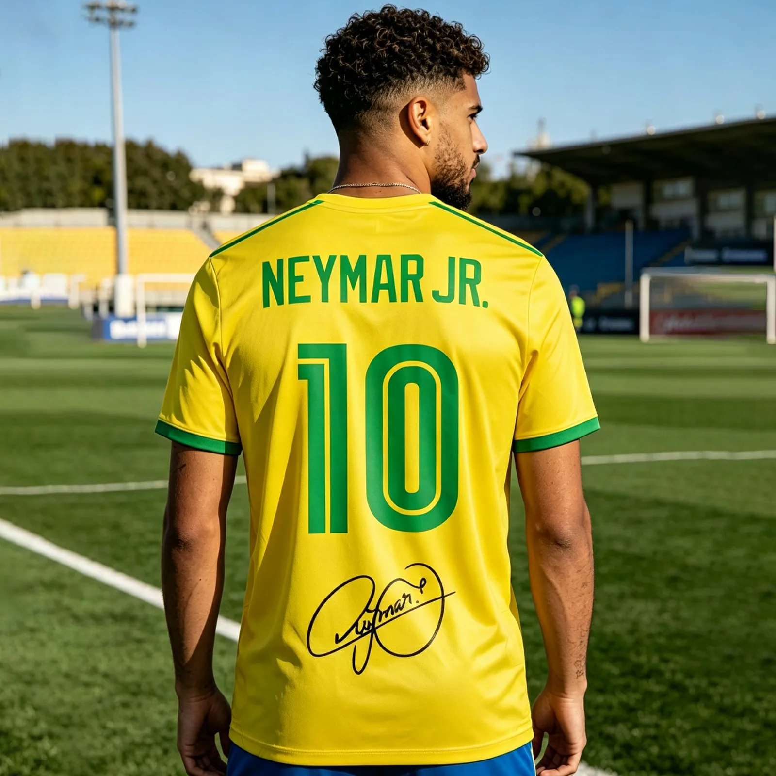 Explosions Brasilien Kinder Herren Neymar Nr. 10 Fußball Schnelltrocknendes T-Shirt Alle Größen Kurzarm Rundhals Fußballtrikot T-Shirts – Detail 3
