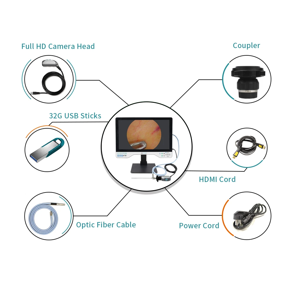 Hot Selling UHD 24 Inch Endoscopy Camera System With Video Recorder for Urologyscope  Laparoscopy  ENT Surgeries