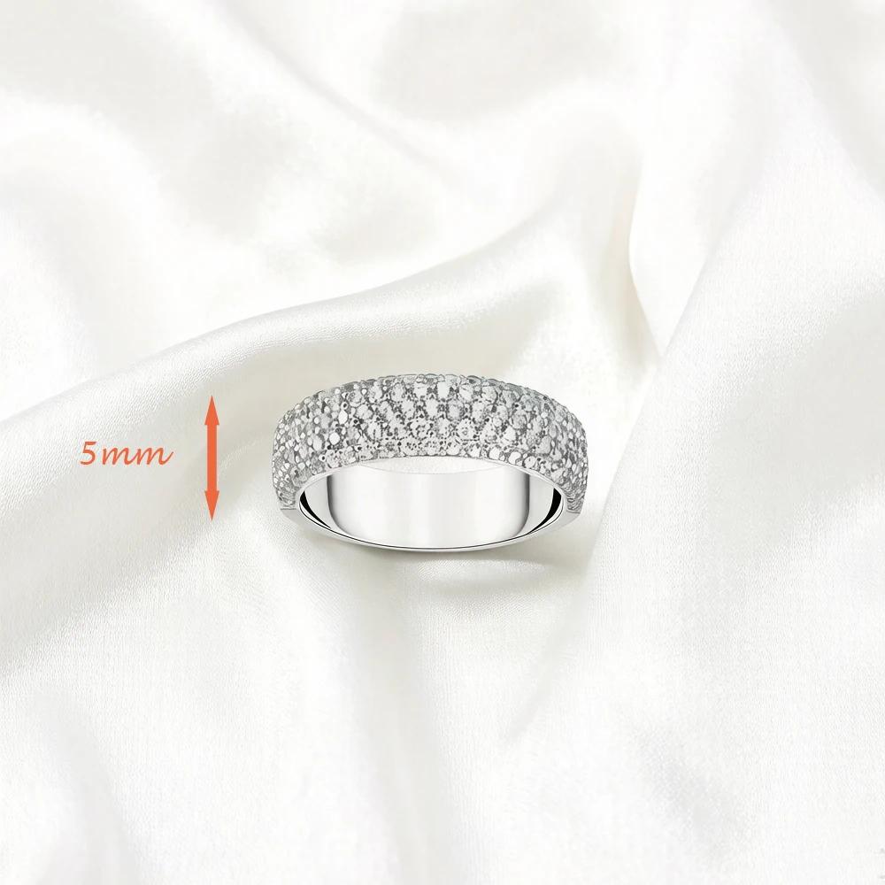 Bandring mit weißem Zirkon, europäischer trendiger edler Schmuck für Damen, Geschenk aus 925er Sterlingsilber – Detail 1
