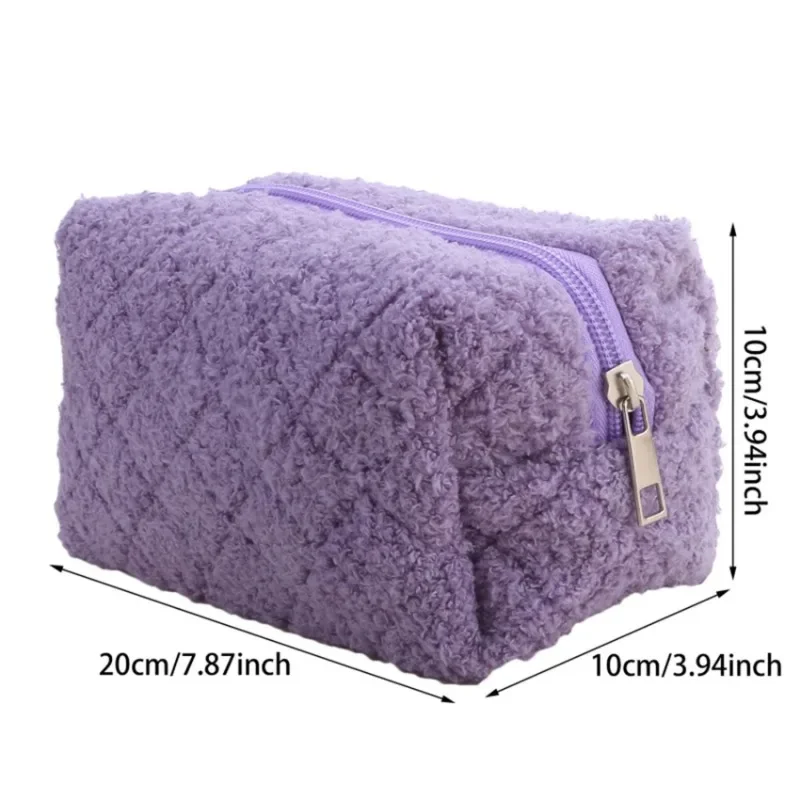 Small Cosmetic Bag Cute Plush Makeup Organizer Pouch Kawaii Pencil Case Bags Travel Coin Purse Household Storage