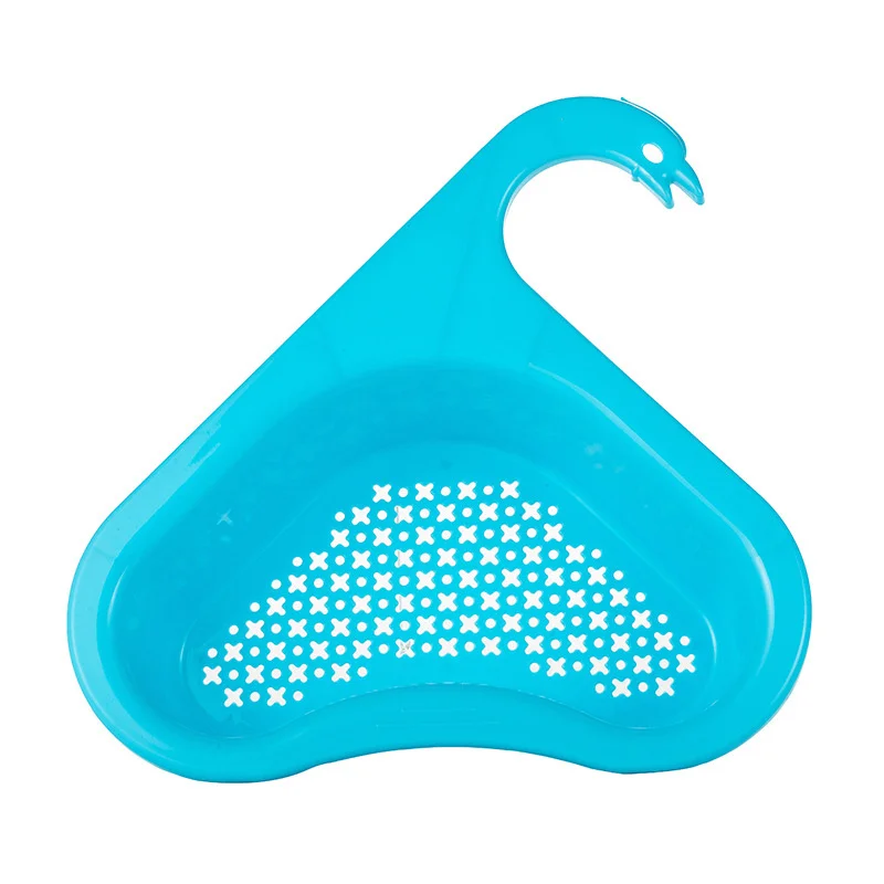 Kitchen Sink Drain Strainer Basket Leftover Garbage Filter Swan Shape Hanging Vegetable Washing Drainer Triangular Storage Rack