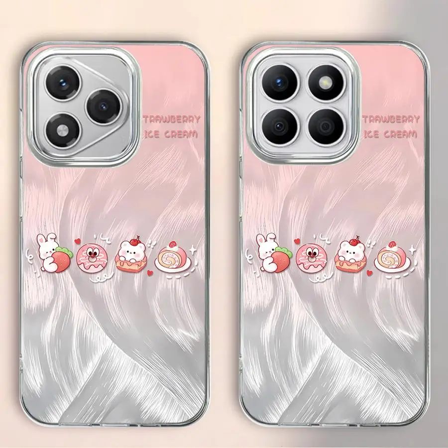 Luxuriöse rosa Farbverlaufs-Cartoon-Softcover-Telefonhülle für Honor 200 Pro X7b X9a 400 Lite X8a X8b X9b X9c X8c