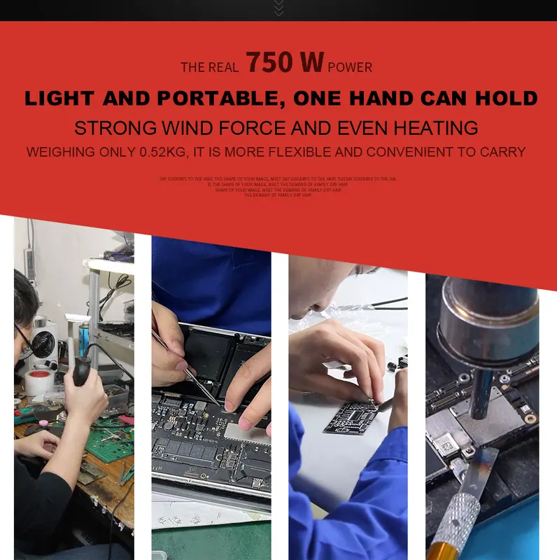 Hot Air Gun   JCD 8858 for Soldering 700W Heat Gun Welding Repair Tools Micro Rework Soldering Station LED Digital Hair Dryer - Image 2