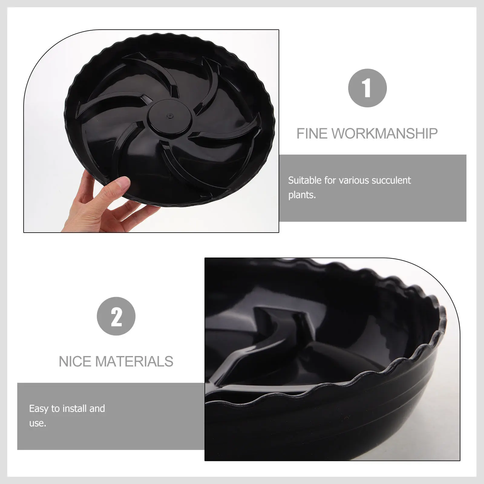 2pcs Flowerpot Tray Plastic Plant Saucer Round Drainage Tray for Indoor Outdoor Garden Bonsai Pot Water Catcher