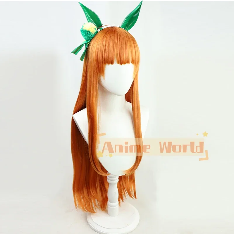 Anime Uma Musume Pretty Derby Silence Suzuka Cosplay Wig Women Heat Resistant Synthetic Long Orange Hair Wigs