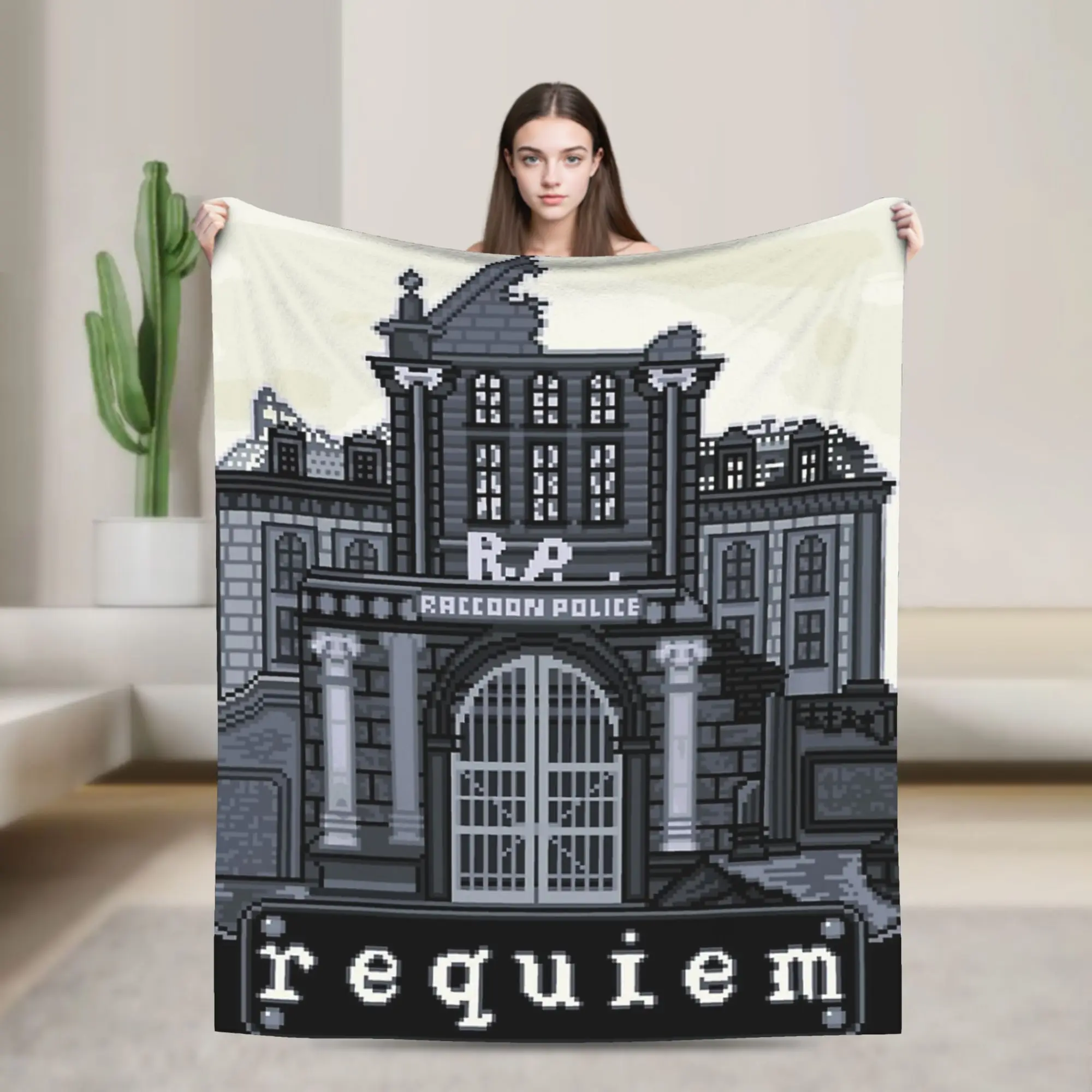 

Фланелевое одеяло RE9 Requiem Pixel Art, забавный плед для кровати, дивана, кушетки, 150*125 см, декоративный коврик