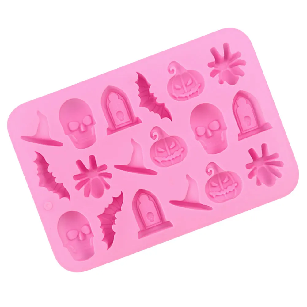 

18 Halloween Silicone Chocolate Molds Pink DIY Baking Tools Mold For Adult Easy To Use Clean Food Grade Flexible