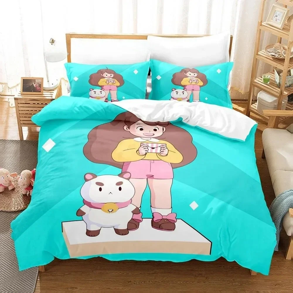 

Fashion 3D Print Anime Bee And Puppycat Bedding Set Single Twin Full Queen King Size Bed Set Adult Kid Bedroom Duvet cover Sets