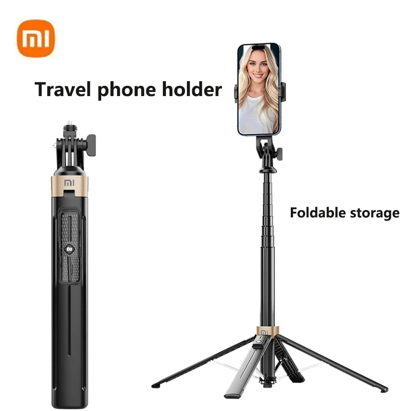 Xiaomi-Trépied perche à selfie portable, perche télescopique, support Bluetooth sans fil, télécommande, téléphone allongé de 1.7m