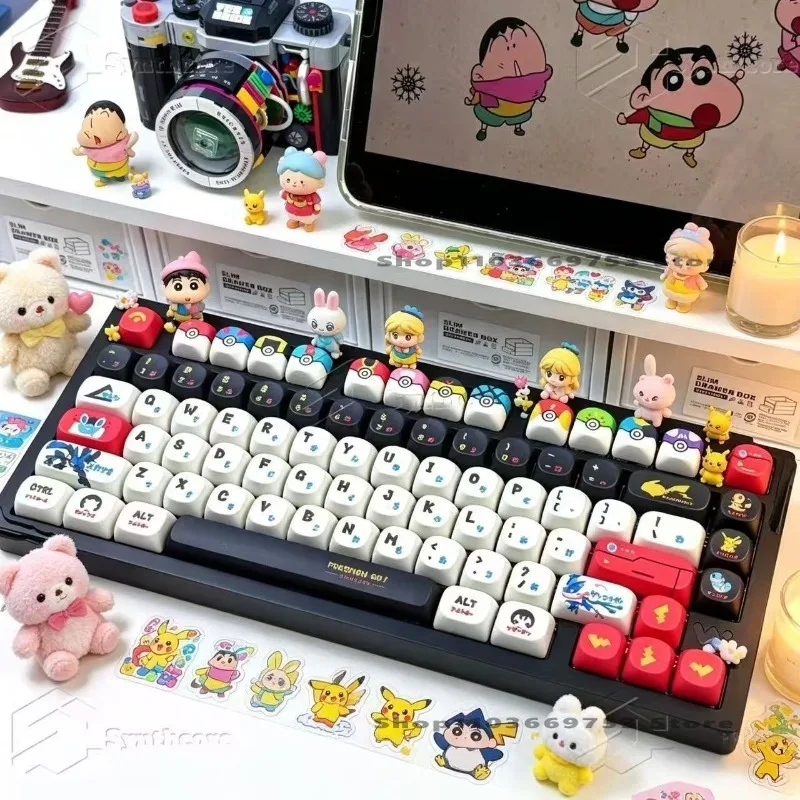 130-キー-セットポケモンポケボールキーキャップ-moa-高さ-pbt-昇華メカニカルキーボードカスタマイズ-diy-サイド半透明ギフト