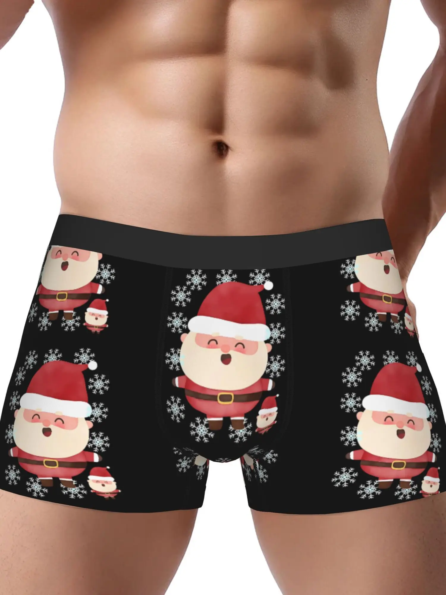 Father Christmas Underwear Polyester Underpants 2D Print Design