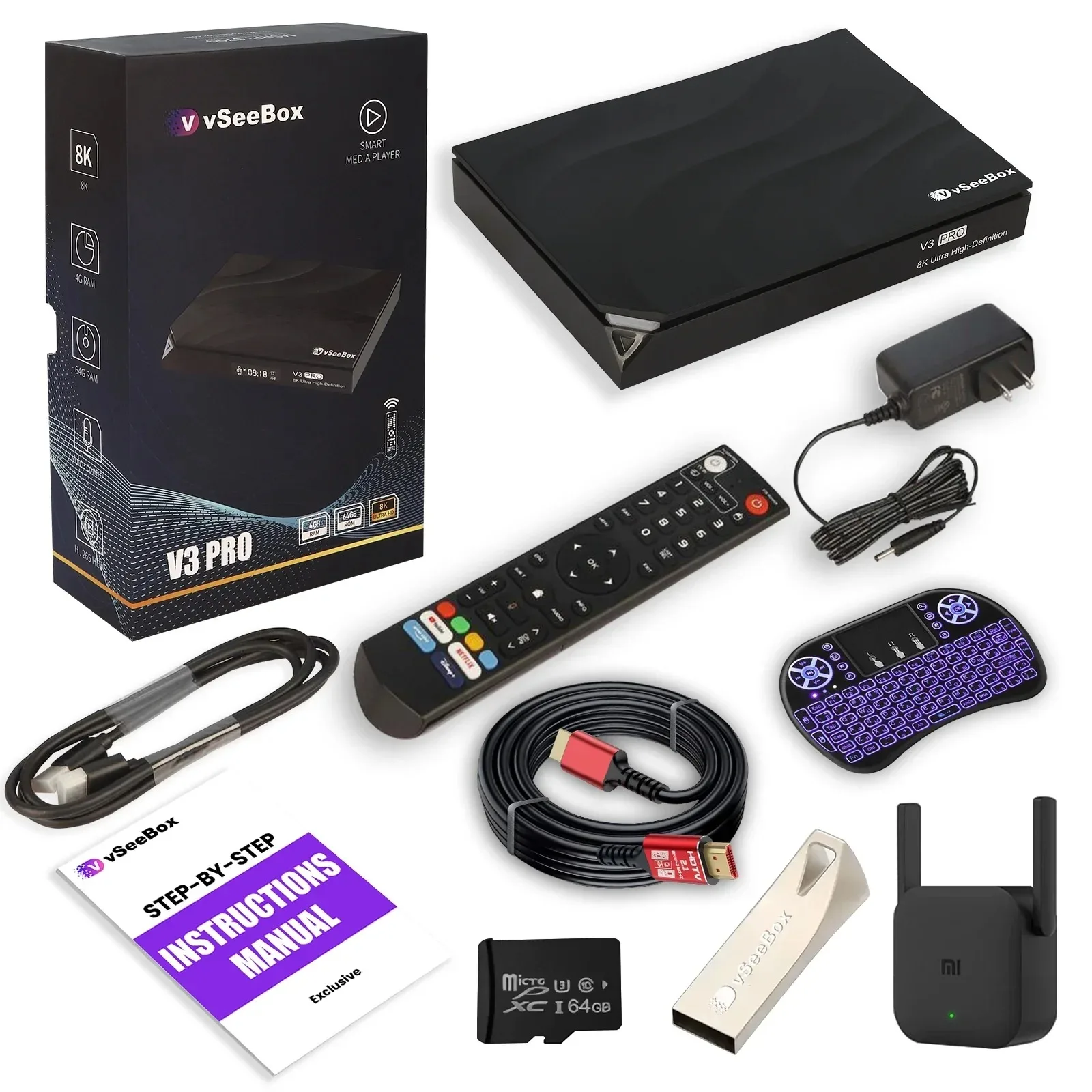 

Best Promo Offer - Buy 3 Get 2 Free For Original VSeeBox V3 Pro 8k HDMI Andriod 11 Smart Box with Voice Control, 4GB DDR3, 64GB