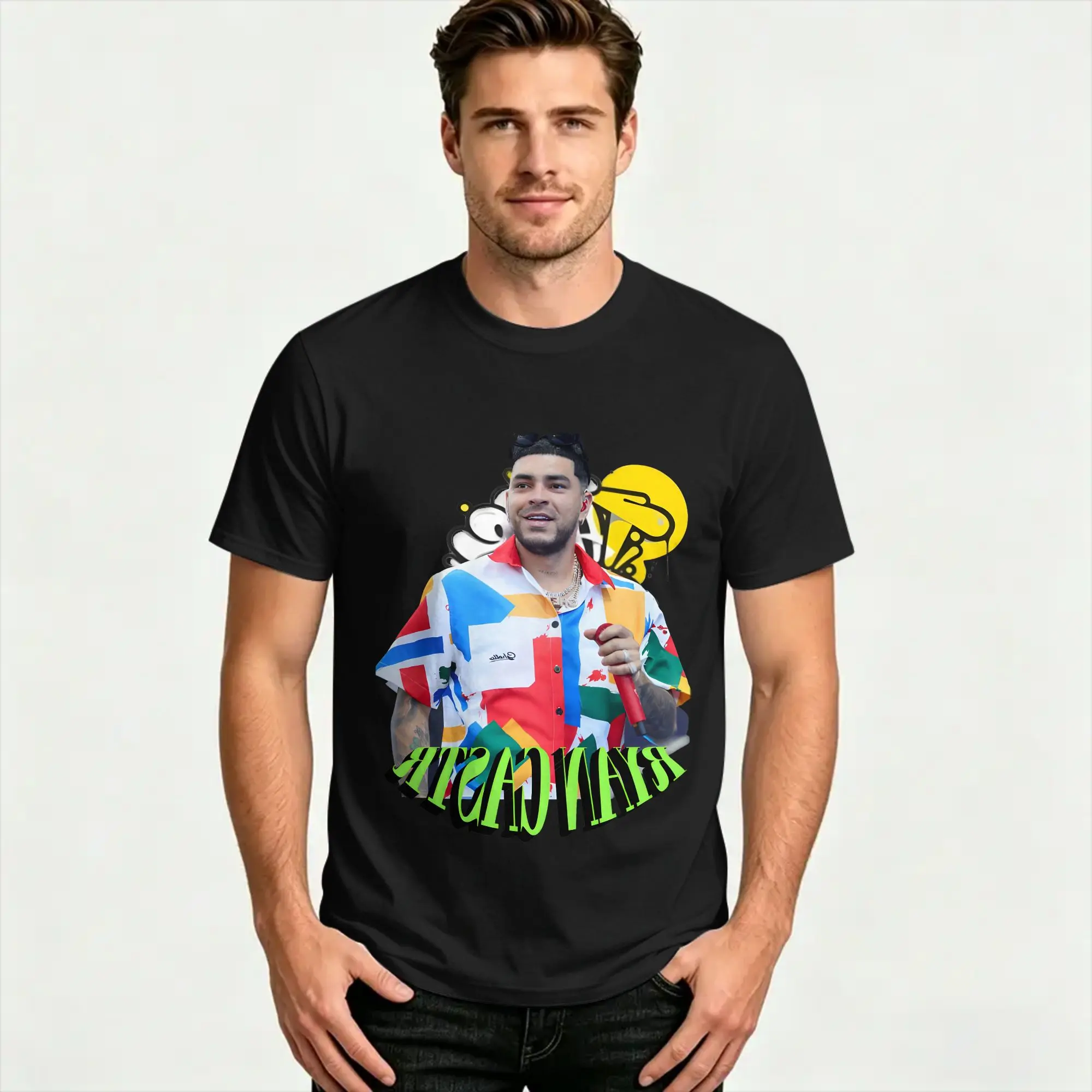 Ryan Castro singer  T-Shirt Beach  100% Cotton T-Shirts For Male Novelty Design Tshirt Short-Sleeved Vintage Tees