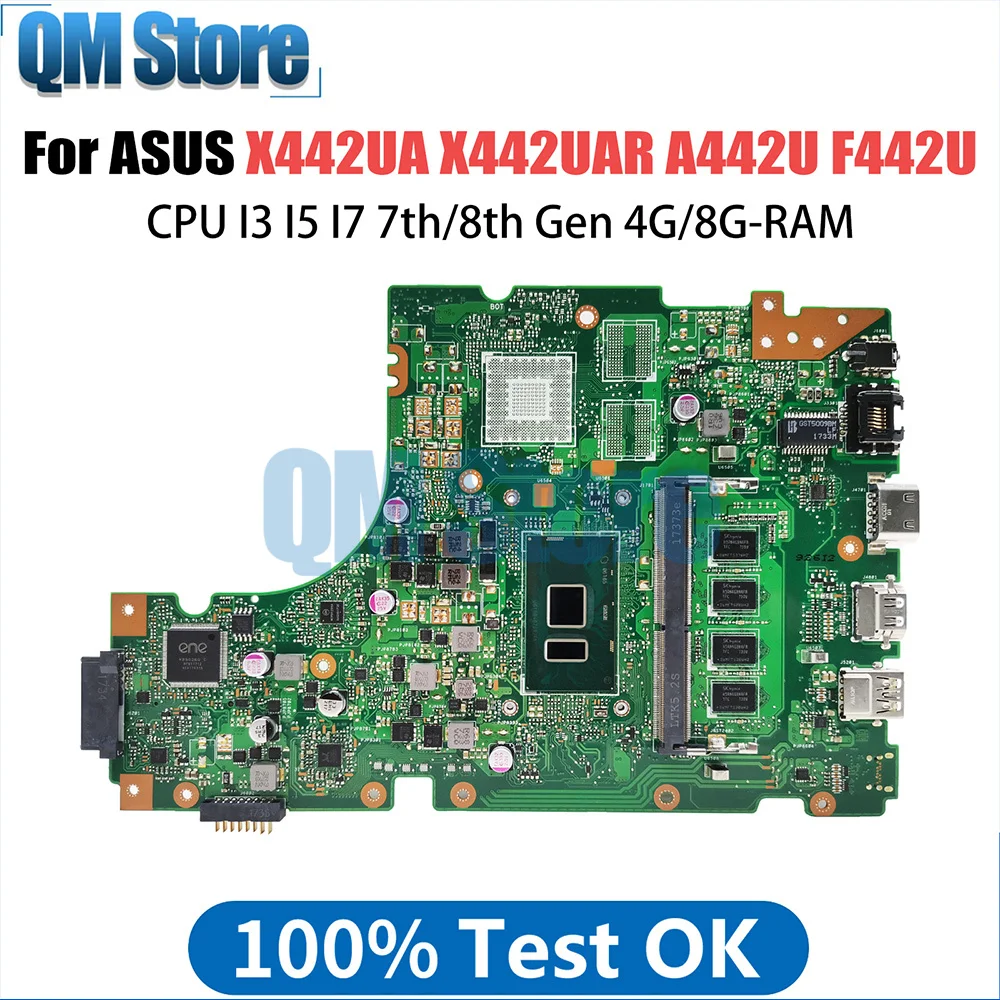 

X442UA Motherboard For Asus X442UQ X442UN A442U X442UF X442UR F442U A480U X442UAR Mainboard i3 i5 i7-7th/8th CPU 4G/8G RAM