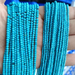 Mini Blue Turquoise Stone Bead Faceted 2 3mm Loose Spacer Beads For Jewelry Making Bracelet Necklace Handmade Accessories 38cm