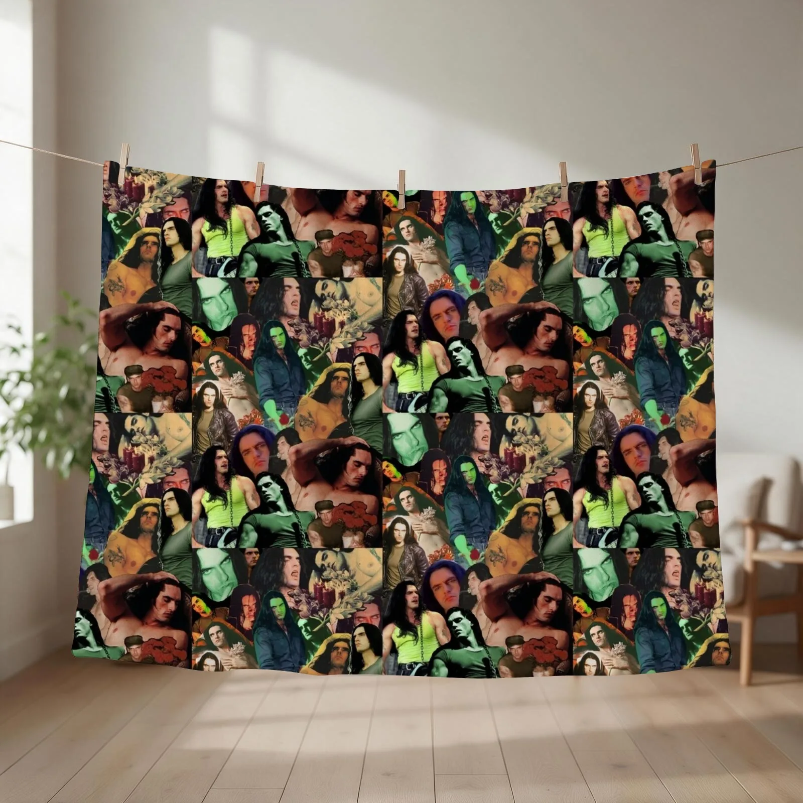 Type O Negative: Peter Steele Dark Goth Collage Edit II Throw Blanket couch cozy soft plush fuzzy picnic outdoor blanket