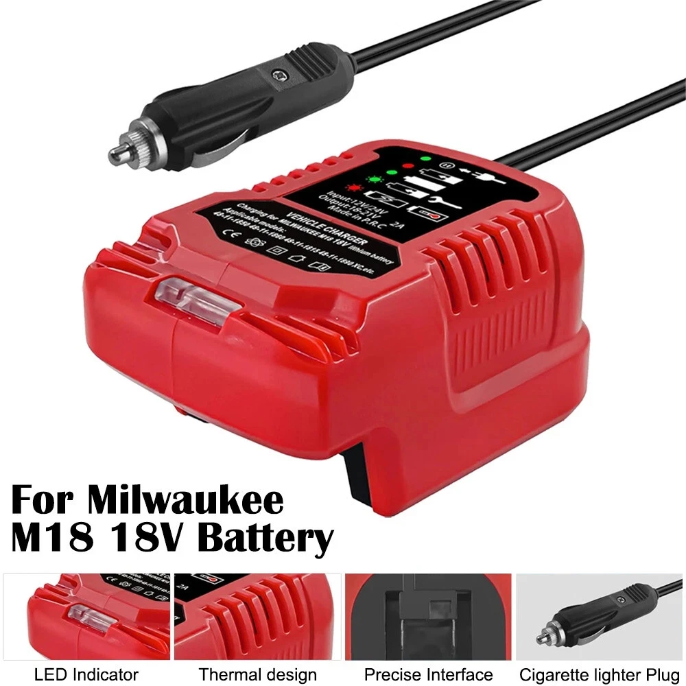 

Портативное мини-зарядное устройство, автомобильное зарядное устройство для литиевой батареи Milwaukee 18 В 48-11-1820 48-11-1828 48-11-1830 48-11-1835