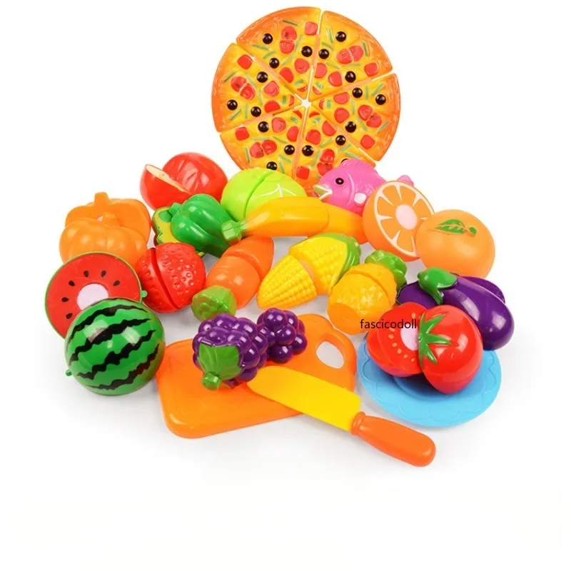 24pieces Set Children's Kitchen Toys That Include Vegetables and Fruits Which Are Suitable for Early Education and Pretend Play