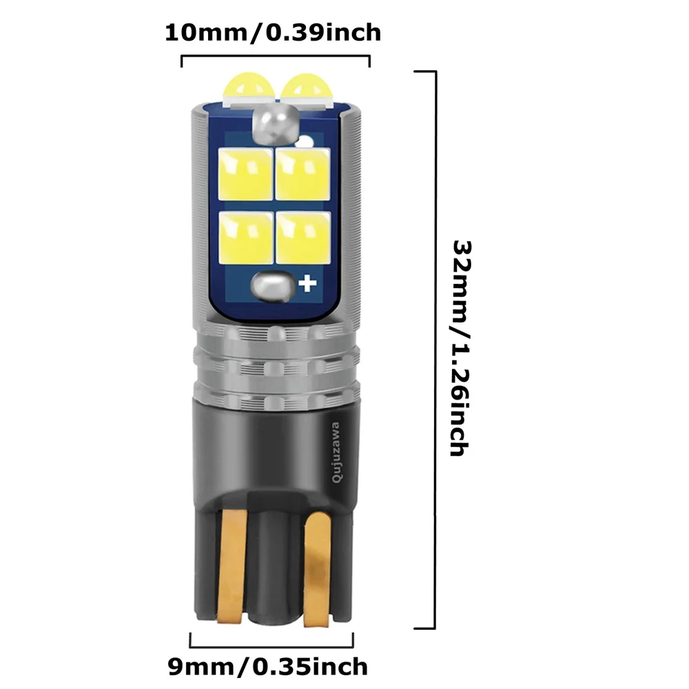 2/4PCS T10 LED W5W Led Bulbs Super Bright Auto Interior Reading Dome Lamp WY5W Car Turn Side Bulb Parking Light White Orange 12V