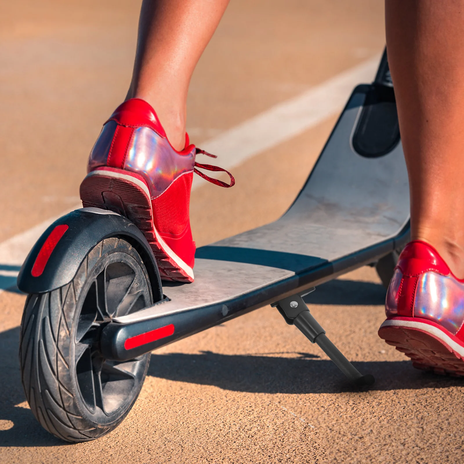 

Scooter Kickstand Replaceable Metal Parking Foot For Electric Scooter Durable Non-Slip Wear-Resistant Easy Install Wheel Skate