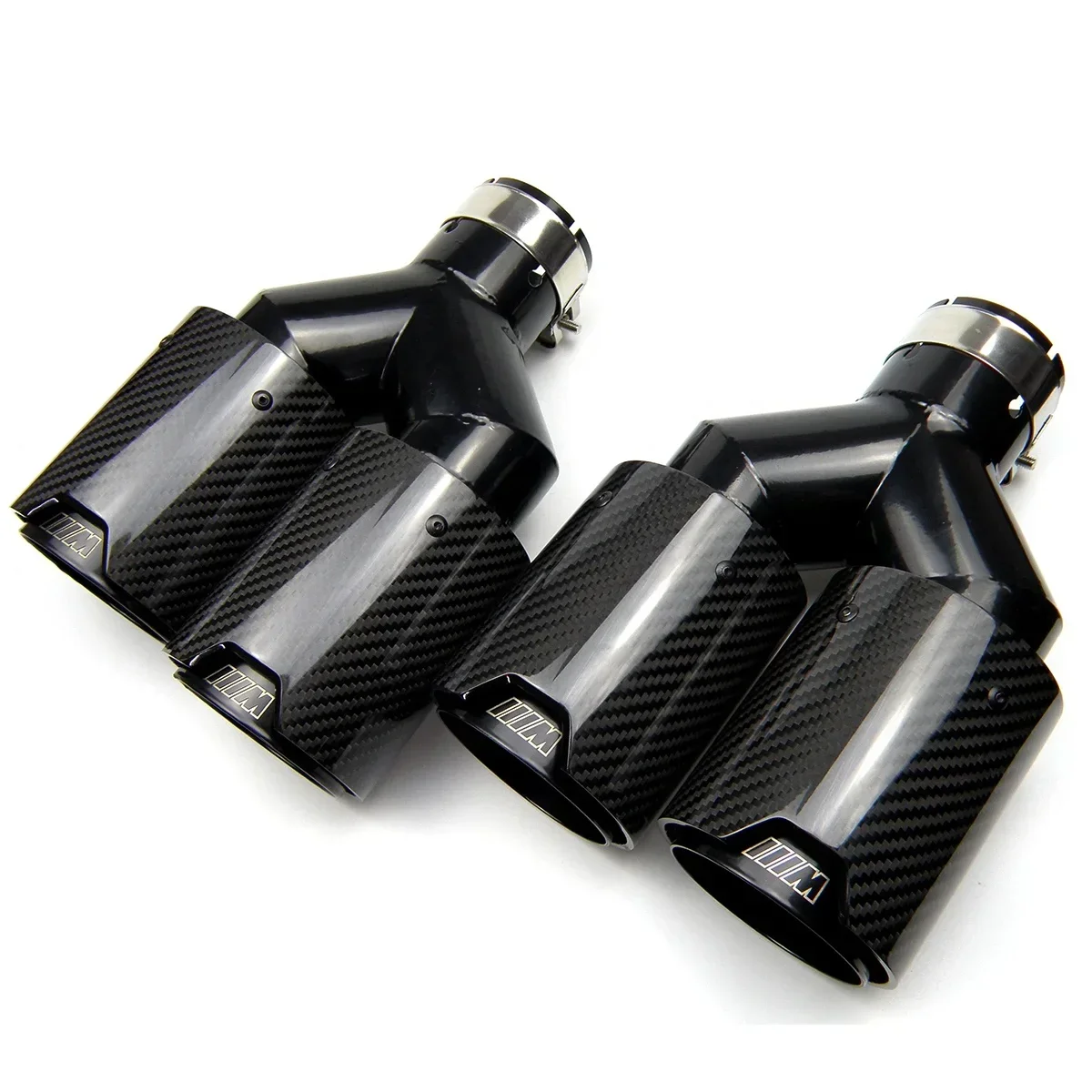 Dual Carbon Fiber Universal M Performance Exhaust Pipe End Muffler Tips for BMW 5 Series F10 X3 F25 X4 F26 X5 F15 X6 F16