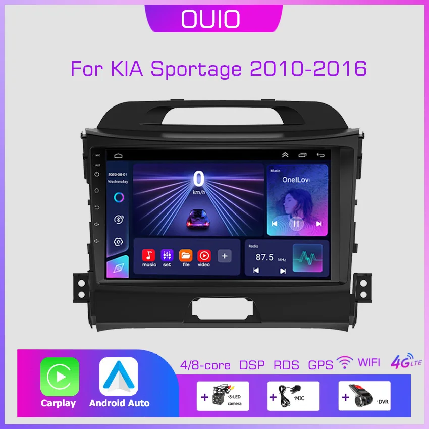 2din Car Radio Multimedia Player Carplay Auto GPS Navigation DSP WIFI NO DVD For KIA Sportage 2010 2011 2012 2013 2014 2015 2016