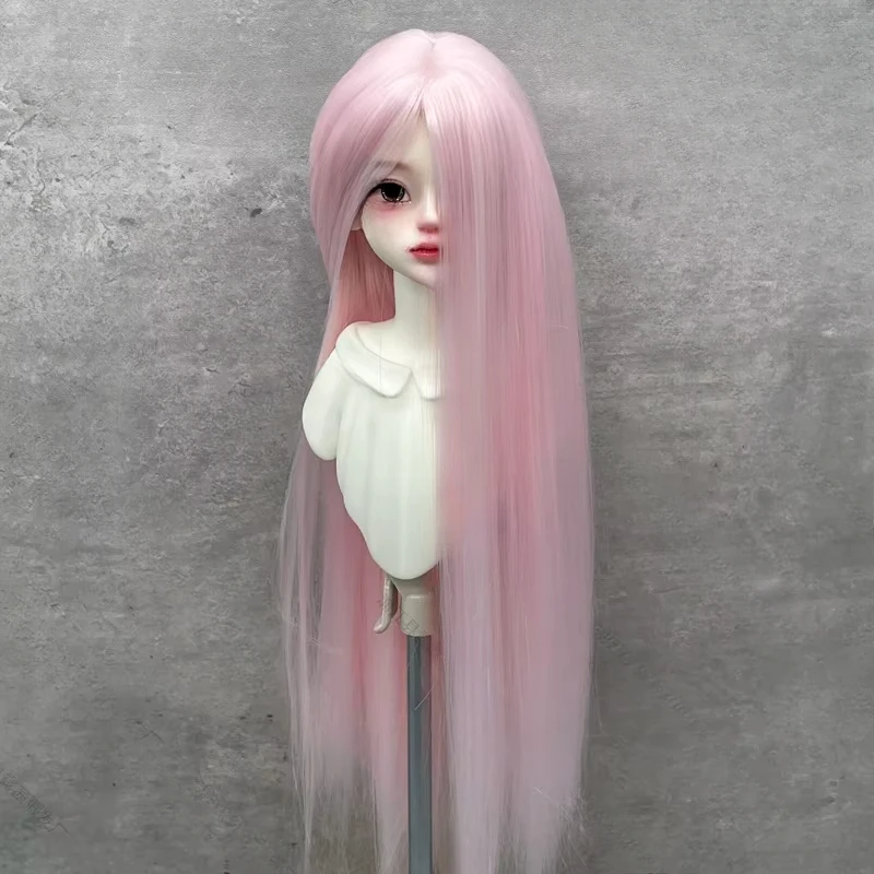 Doll's Wig for 1/3 1/4 1/6 Bjd Doll Soft Silk Long Bangs Straight Hair Dress Up Girl Toys Play House Doll Accessories, No Doll