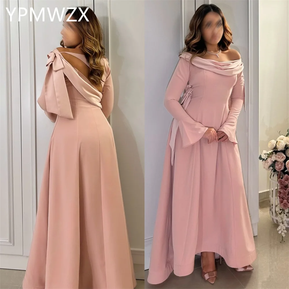 

Customized Evening Dress Women Party Occasion Prom Gown YPMWZX One-shoulder A-line Floor Length Skirts Ribbon Bespoke D