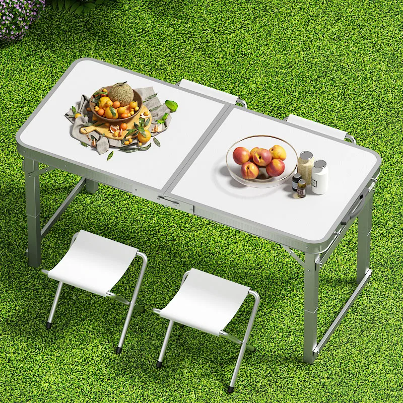 

Folding Outdoor Dining Table Metal Small Square Camping Dining Table Balcony White Mesas De Jantar Small Apartment Furniture