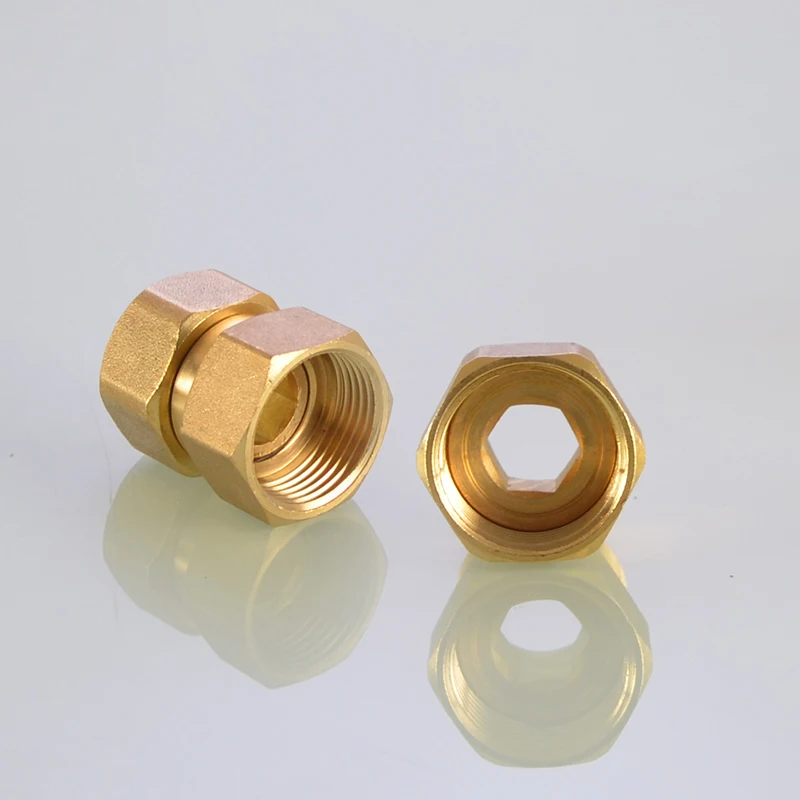 1ชิ้น1/2 "3/4" 1 "ตัวเชื่อมต่อทองเหลืองชายหญิงข้อต่อท่อเท่ากัน