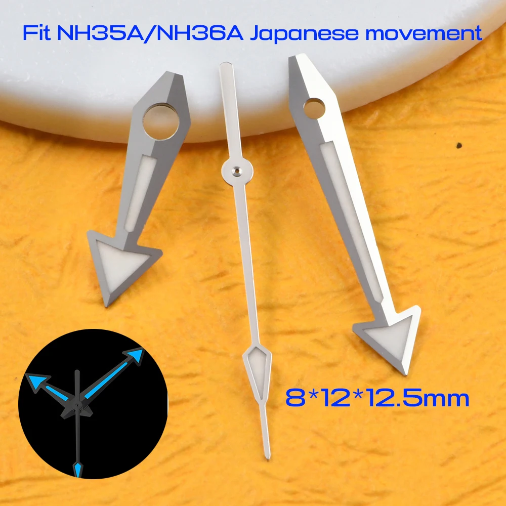 HEIMDALLR for NH35/NH36 Japanese movement 8*12*12.5mm Watch Hand super C3 Lume watch hand Diving watch hands SKX007009 6105-8110