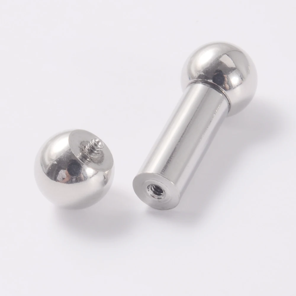 1PC 316L Stainless Steel Large Gauge Straight Barbell Ring Internal Threaded Big Gauge Tongue Barbell Piercing Jewelry