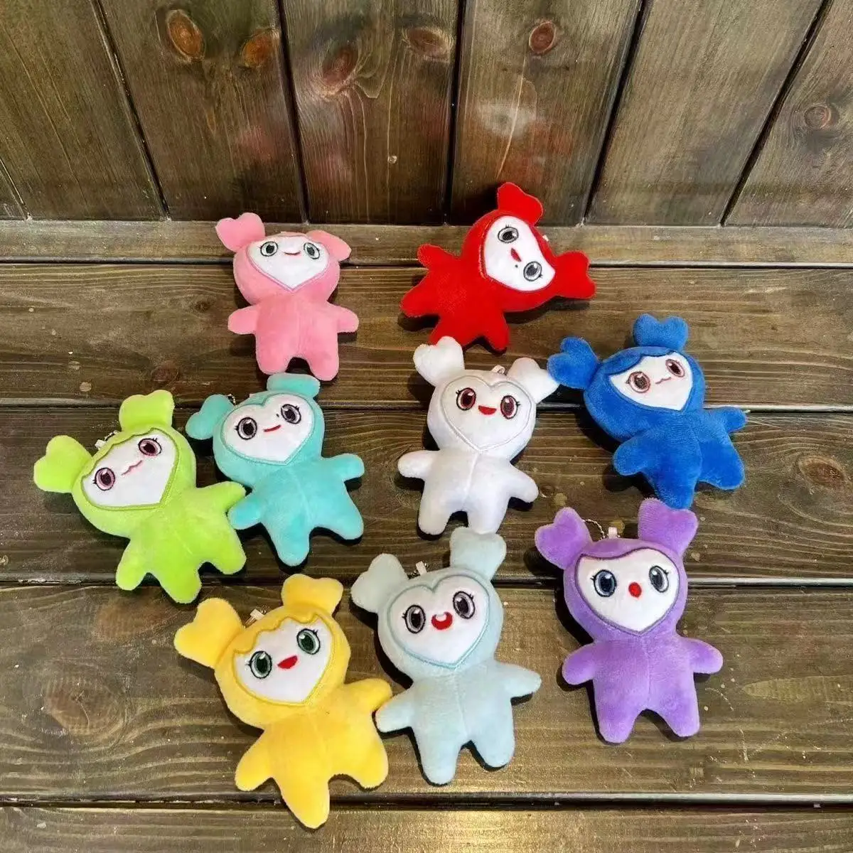 9 pçs/lote pelúcia lovelys duas vezes coreano super estrela brinquedo de pelúcia dos desenhos animados animal boneca chaveiro pingente keybuckle plushtoy para fãs