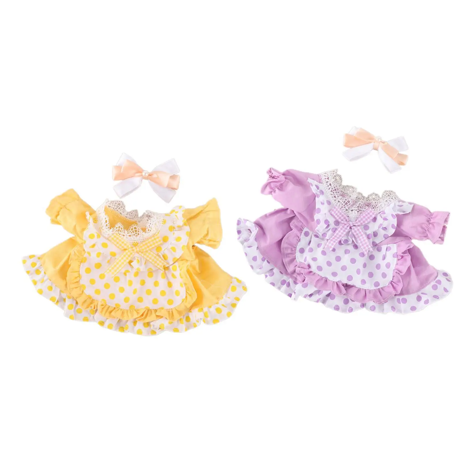 

38cm Doll Dress with Hair Accessory Pretend Fashion Summer Clothes Doll Outifits for Kids Age 5 6 7 8 9 10 Gift Little Girls