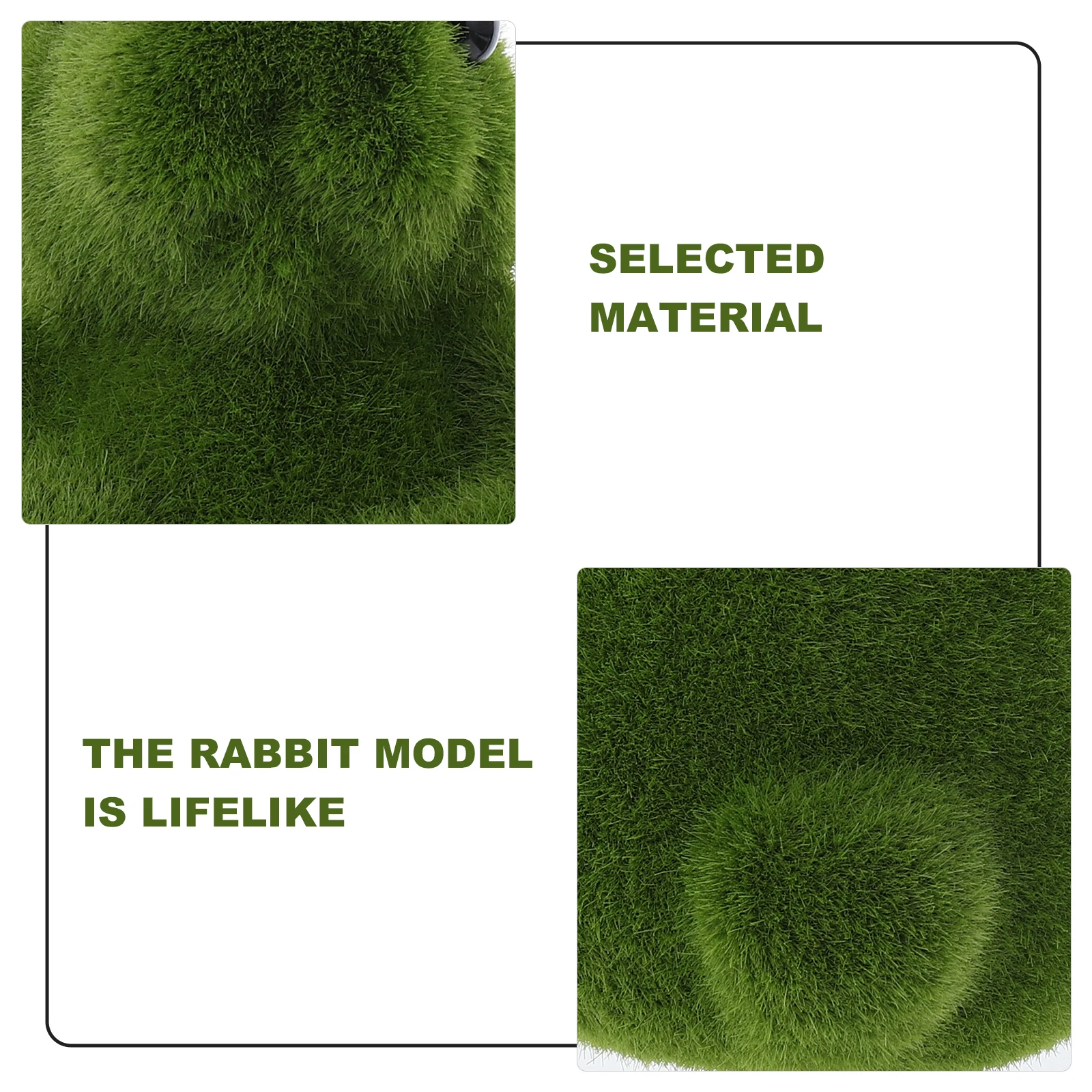 

Simulated Rabbit nament 19cm Flocked Foam Easter Bunny Statue Decor Party DIY Environmental Safe Moss Rabbit