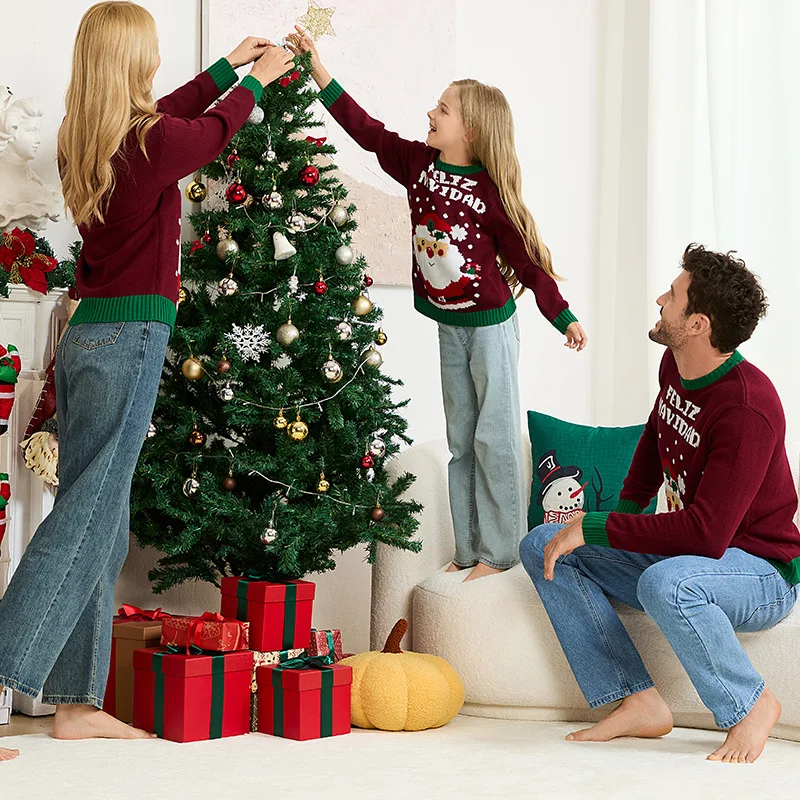 سترة نسائية سانتا كلوز لطيفة برقبة دائرية وأكمام طويلة متعددة الاستخدامات للعطلات ملابس نسائية Maglione Da Donna Roupas Femininas #4