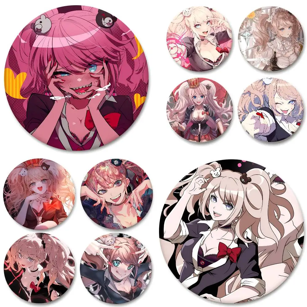 أنيمي دانغانرونا اينوشيما جونكو شارات شارة مستديرة صفيح عملة بروش الملابس على ظهره اكسسوارات التلبيب دبوس