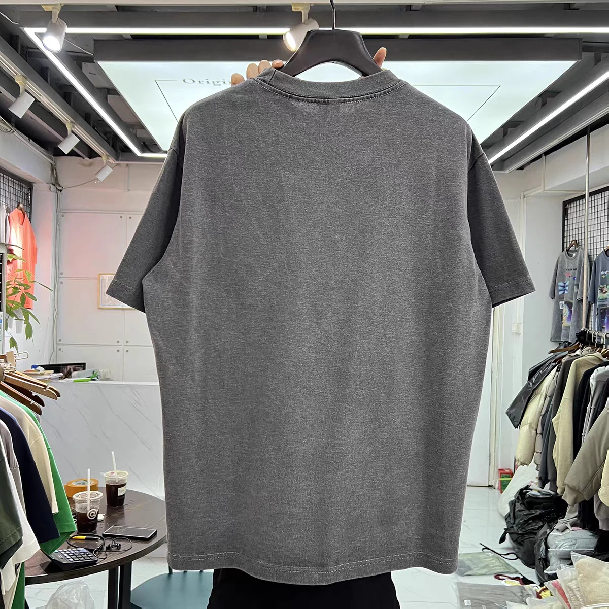 Vintage Devil beauty pattern print Washed T Shirt Men Women T-shirt Top Tees