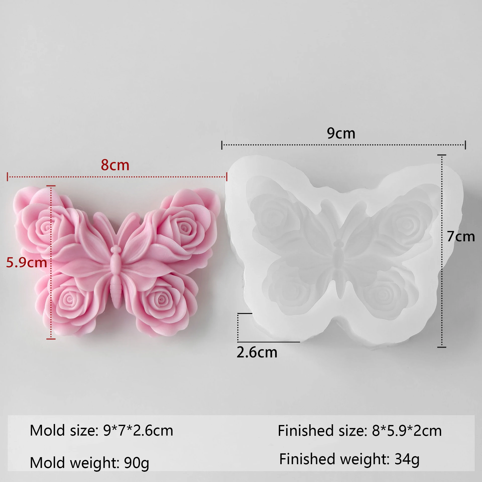 3D Schmetterling Blumen Kerzenform aus Silikon DIY für Aromatherapie Seife Gips Wachs Handgemachtes Kunsthandwerk Heimdekoration Geschenk